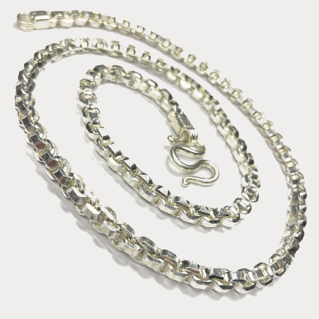 999 Pure Silver Heavy Square Box Link Chain Necklace - 200g - 31"