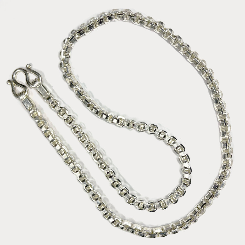 999 Pure Silver Heavy Square Box Link Chain Necklace - 200g - 31"
