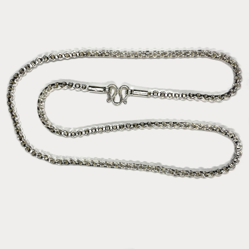 999 Pure Silver Square Box Link Chain Necklace - 100g - 31"