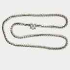 999 Pure Silver Square Box Link Chain Necklace - 100g - 31"