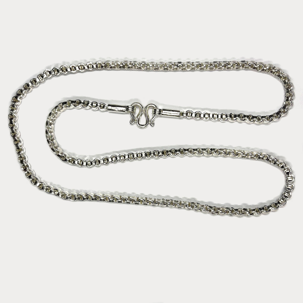 999 Pure Silver Square Box Link Chain Necklace - 100g - 31"
