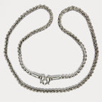 999 Pure Silver Square Box Link Chain Necklace - 100g - 31"