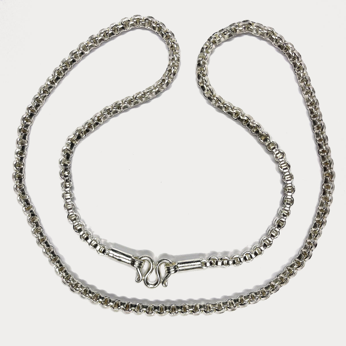 999 Pure Silver Square Box Link Chain Necklace - 100g - 31"