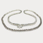 999 Pure Silver Square Box Link Chain Necklace - 100g - 31"