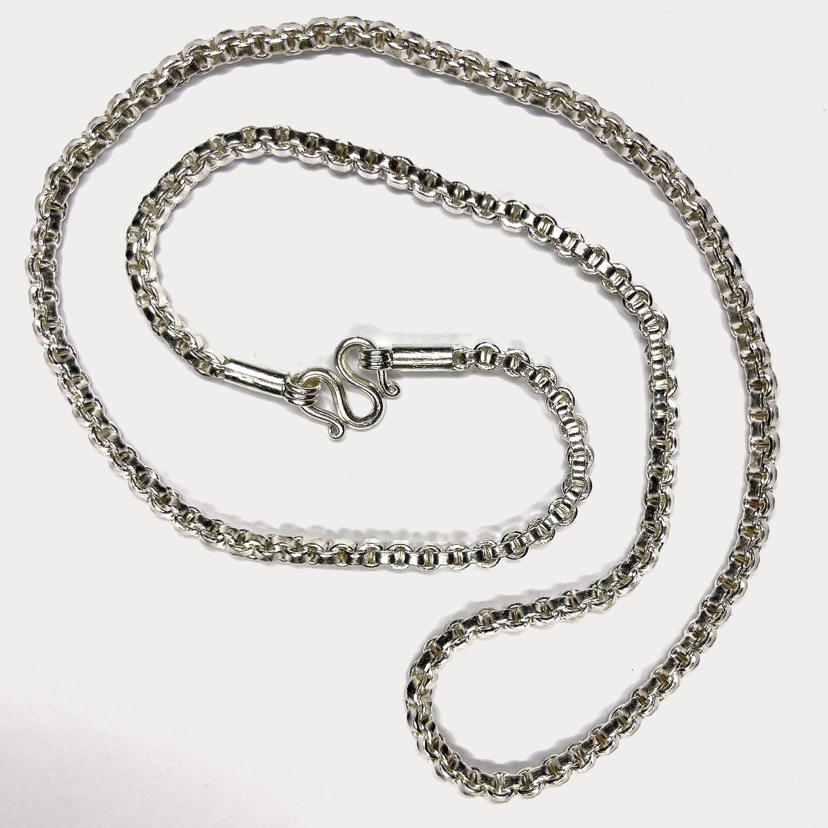 999 Pure Silver Square Box Link Chain Necklace - 100g - 31"