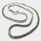 999 Pure Silver Square Box Link Chain Necklace - 100g - 31"