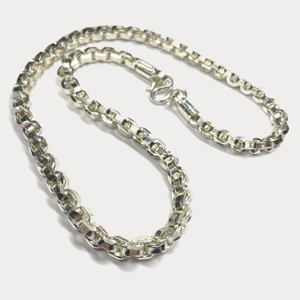 999 Pure Silver Heavy Square Box Link Chain Necklace - 200g - 24"