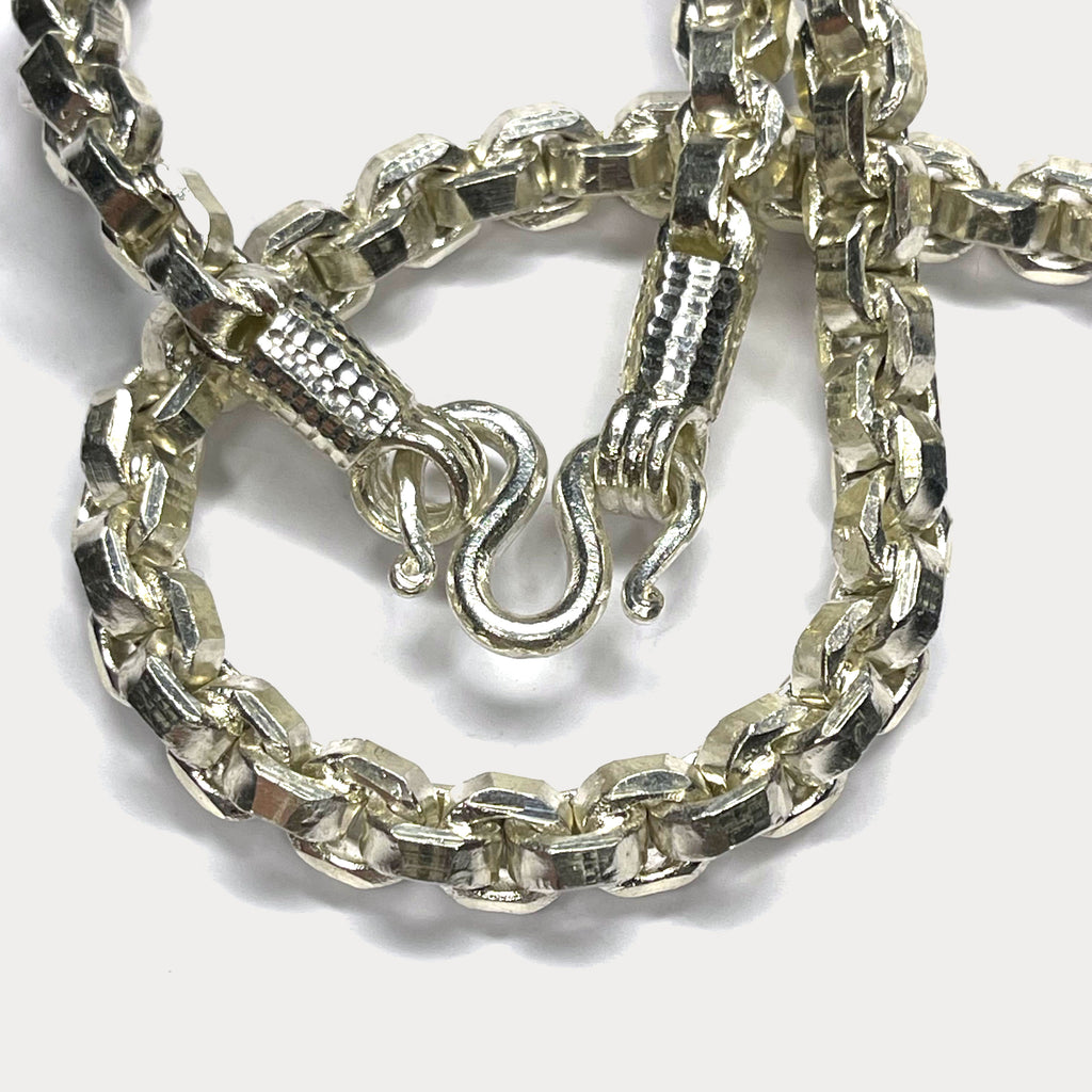 999 Pure Silver Heavy Square Box Link Chain Necklace - 200g - 24"