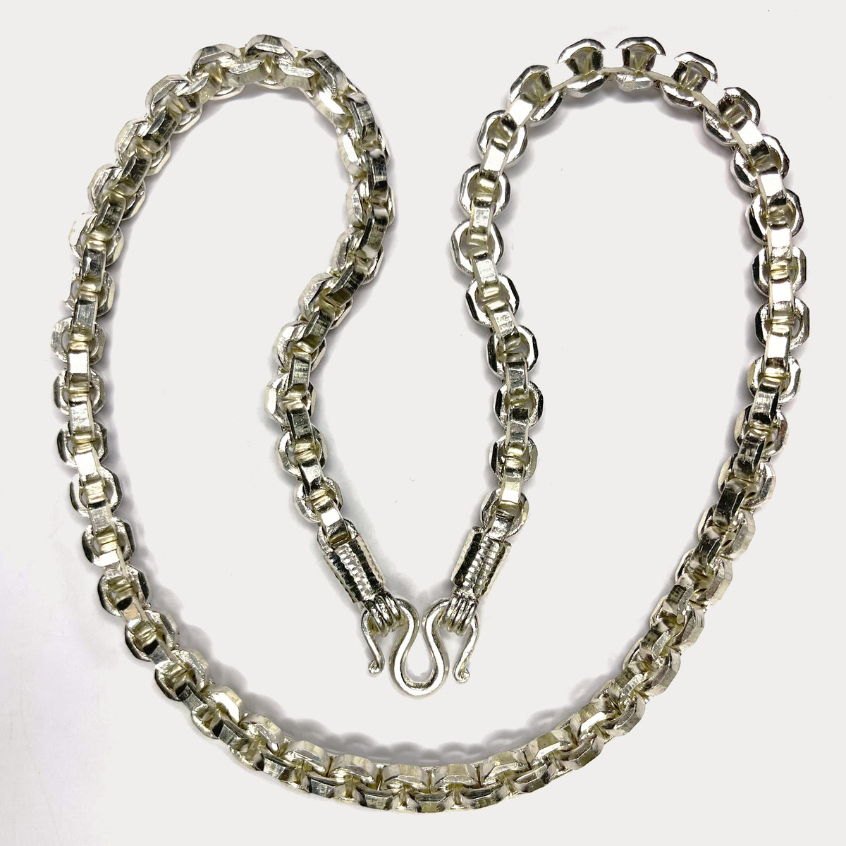 999 Pure Silver Heavy Square Box Link Chain Necklace - 200g - 24"