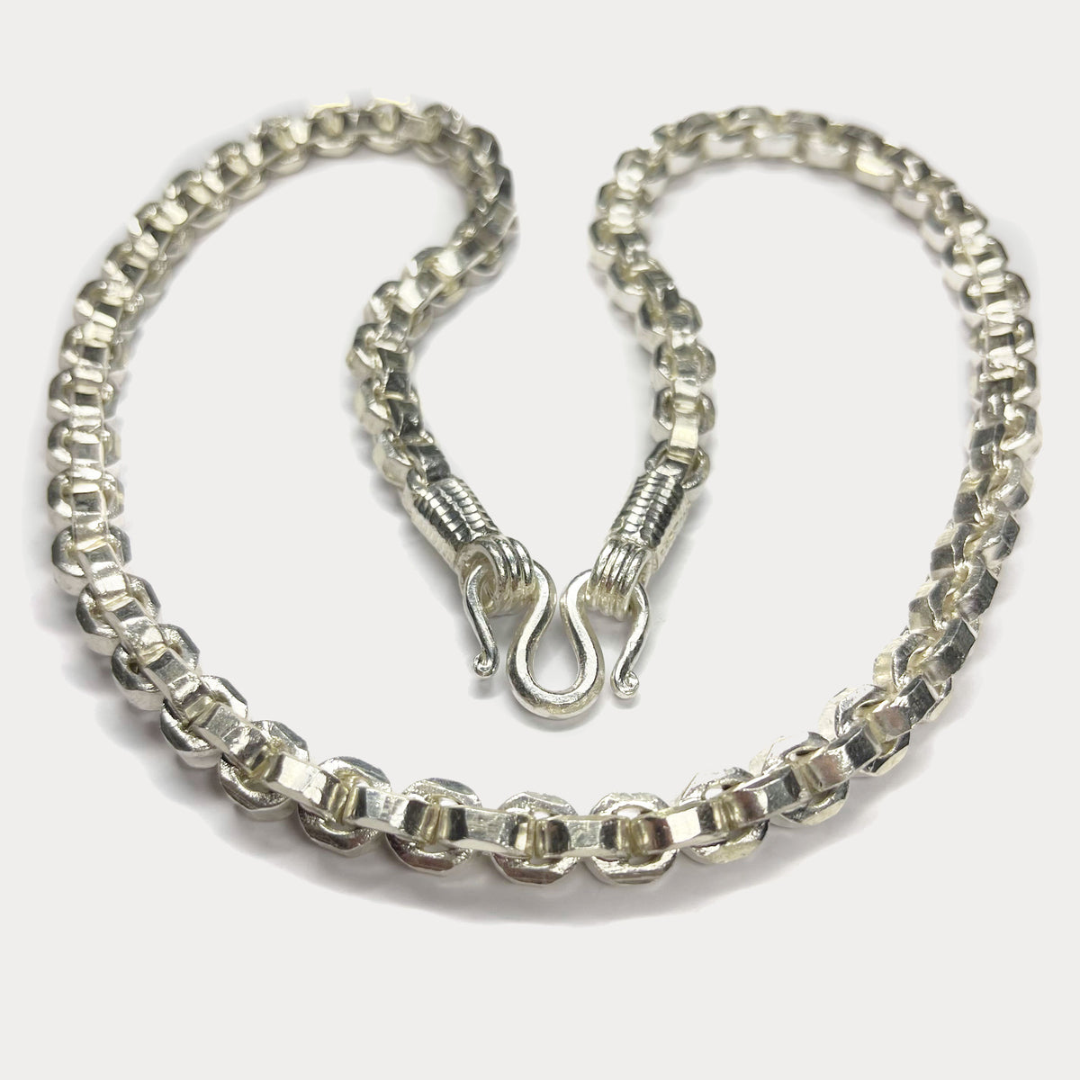 999 Pure Silver Heavy Square Box Link Chain Necklace - 200g - 24"