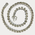 999 Pure Silver Heavy Square Box Link Chain Necklace - 200g - 24"