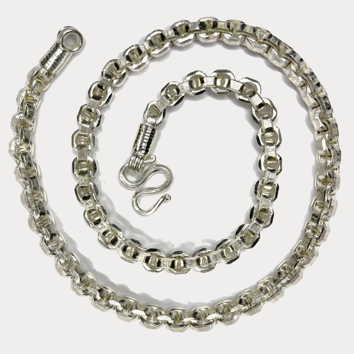 999 Pure Silver Heavy Square Box Link Chain Necklace - 200g - 24"