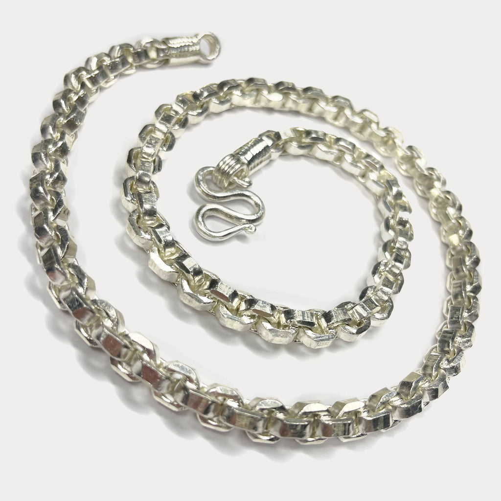 999 Pure Silver Heavy Square Box Link Chain Necklace - 200g - 24"