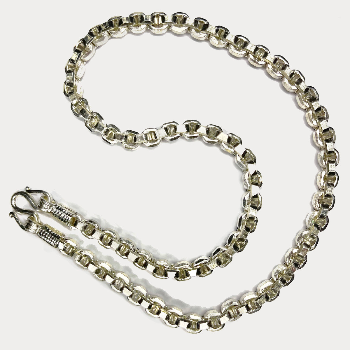 999 Pure Silver Heavy Square Box Link Chain Necklace - 200g - 24"