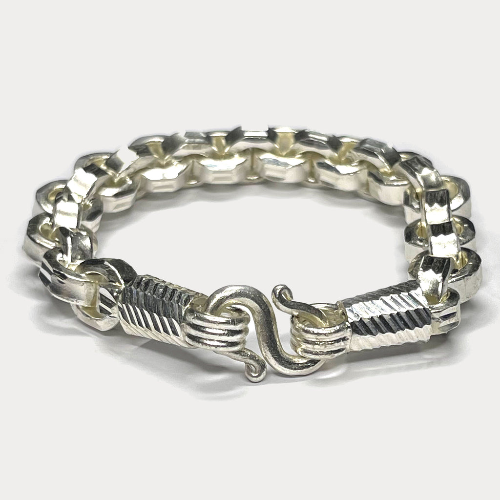 999 Pure Silver Heavy Box Link Bracelet - 100g