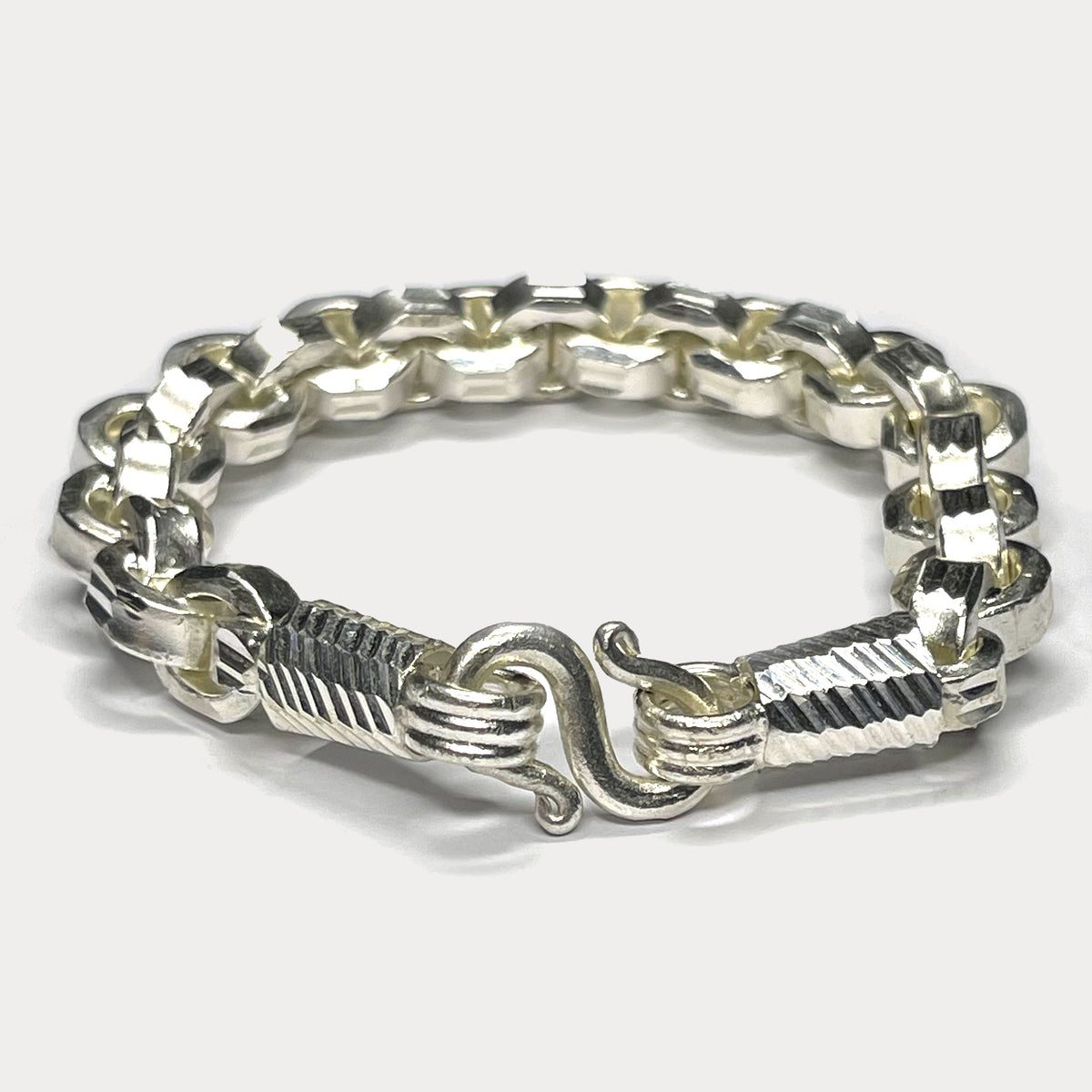 999 Pure Silver Heavy Box Link Bracelet - 100g