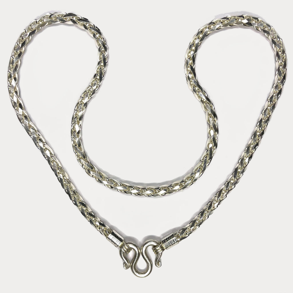 999 Pure Silver Heavy Rope Wheat (Spiga) Chain Necklace - 200g - 31inch