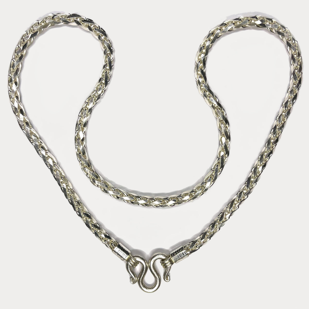 999 Pure Silver Heavy Rope Wheat (Spiga) Chain Necklace - 200g - 31inch