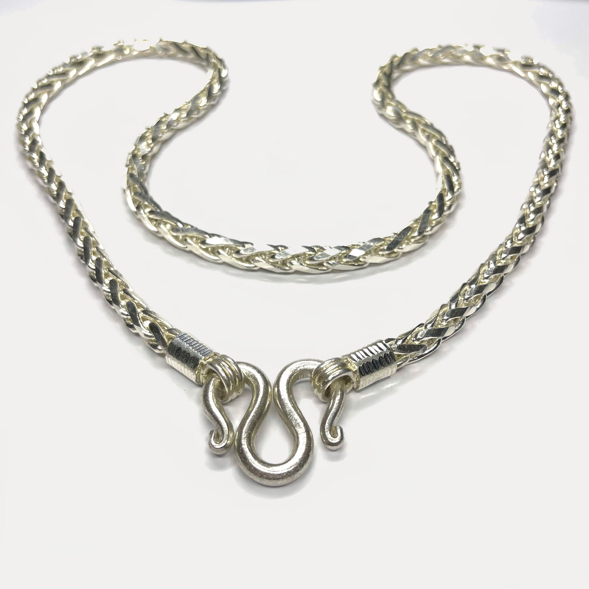 999 Pure Silver Heavy Rope Wheat (Spiga) Chain Necklace - 200g - 31inch