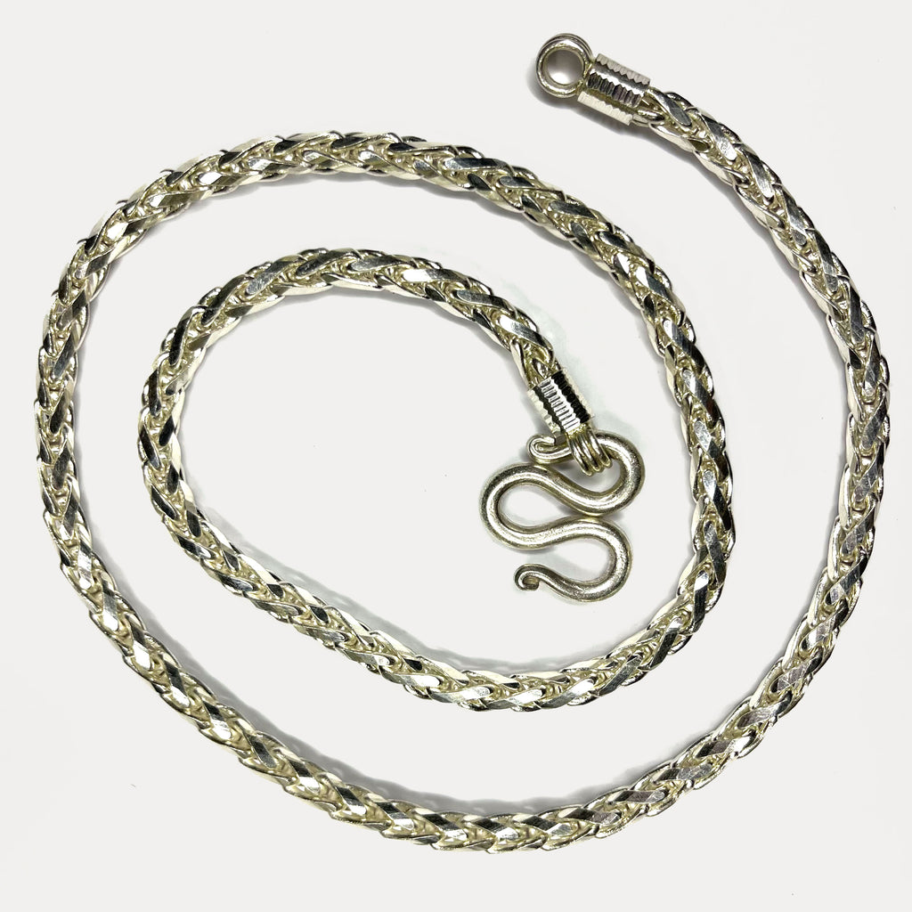 999 Pure Silver Heavy Rope Wheat (Spiga) Chain Necklace - 200g - 31inch