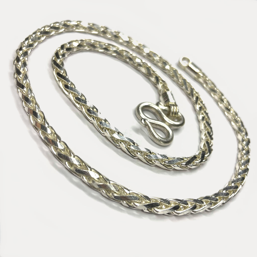 999 Pure Silver Heavy Rope Wheat (Spiga) Chain Necklace - 200g - 31inch
