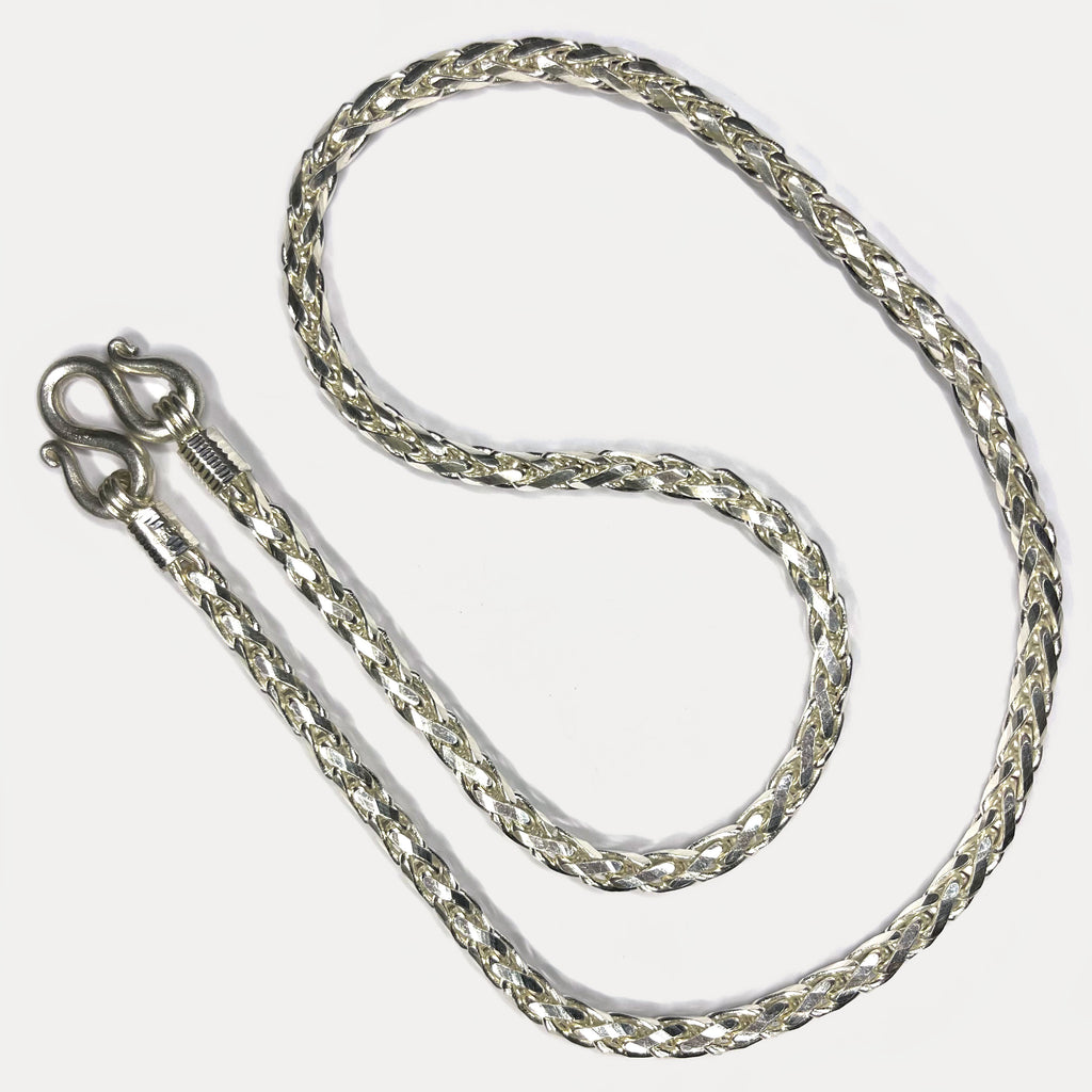 999 Pure Silver Heavy Rope Wheat (Spiga) Chain Necklace - 200g - 31inch