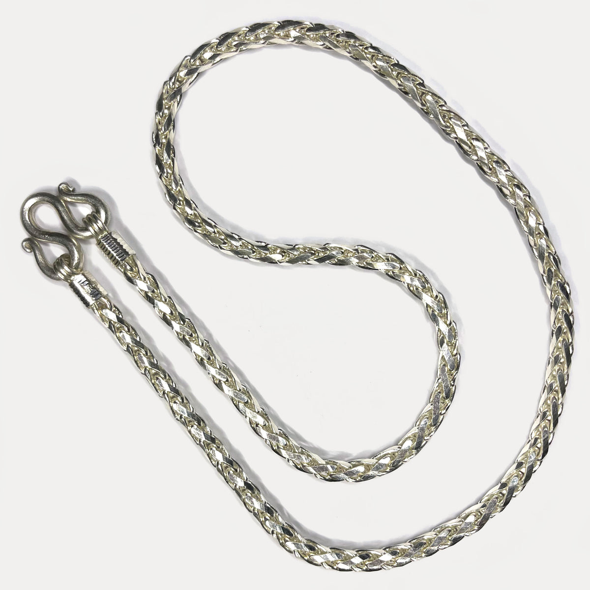 999 Pure Silver Heavy Rope Wheat (Spiga) Chain Necklace - 200g - 31inch