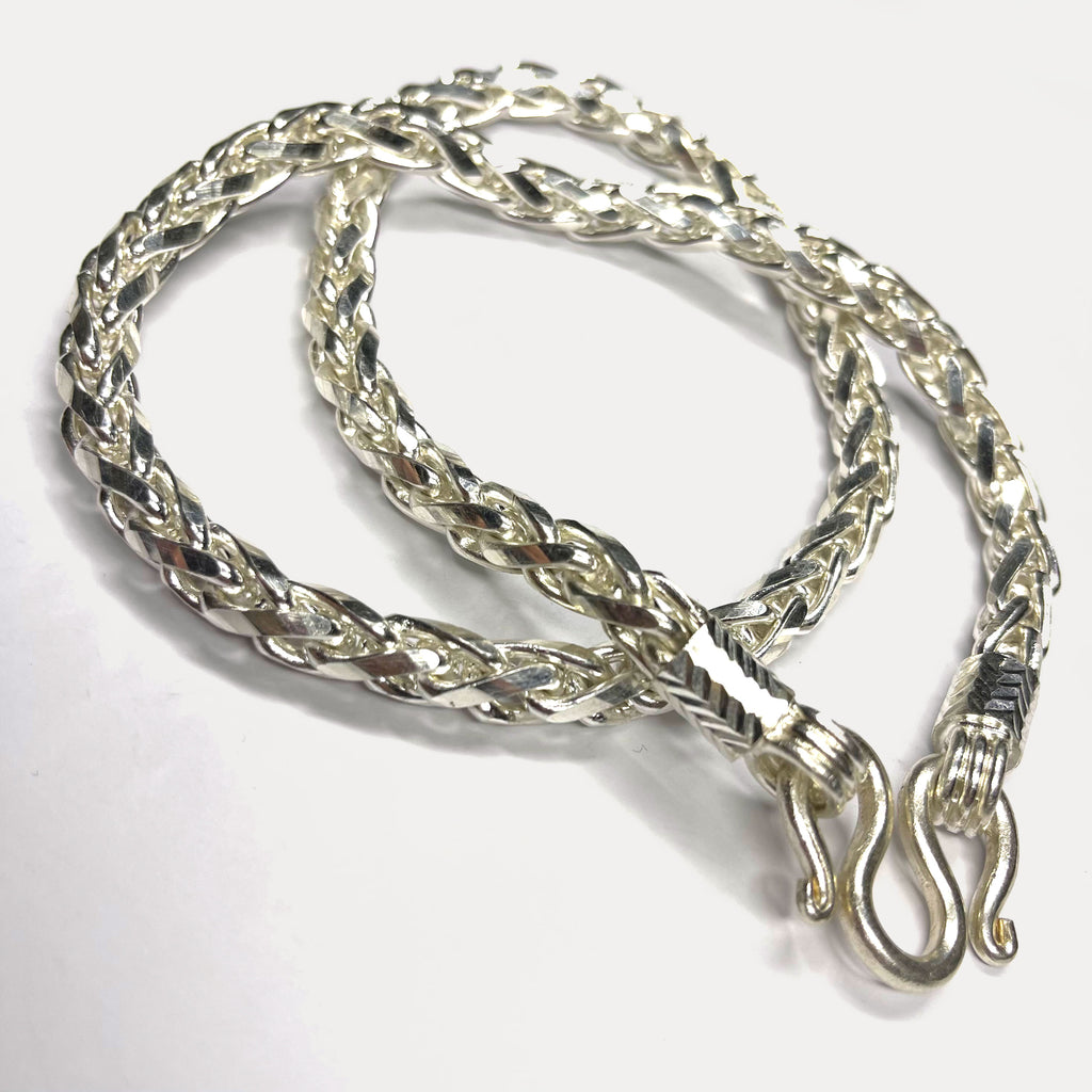 999 Pure Silver Heavy Rope Wheat (Spiga) Chain Necklace - 200g - 24inch