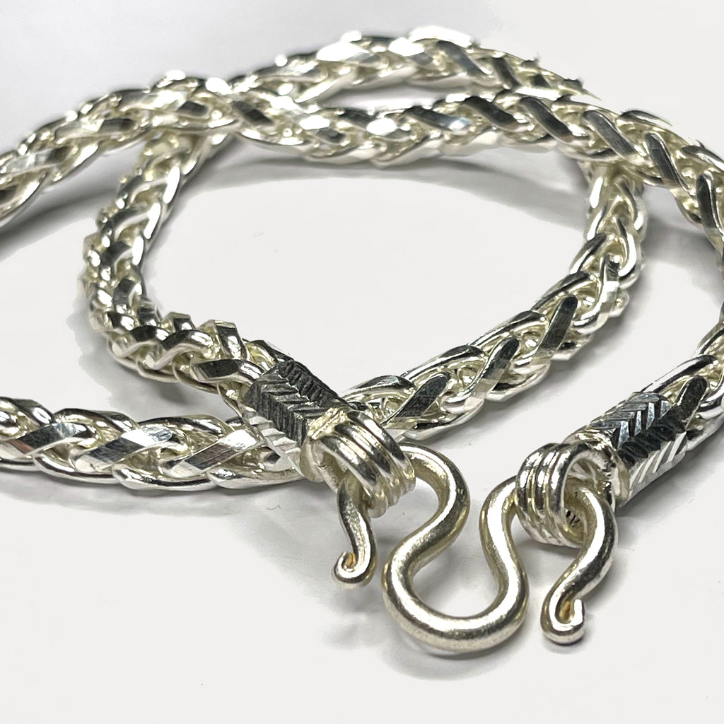 999 Pure Silver Heavy Rope Wheat (Spiga) Chain Necklace - 200g - 24inch