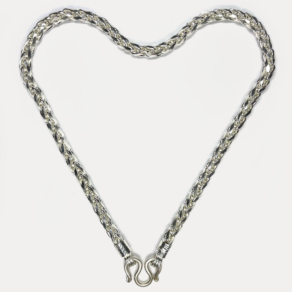 999 Pure Silver Heavy Rope Wheat (Spiga) Chain Necklace - 200g - 24inch
