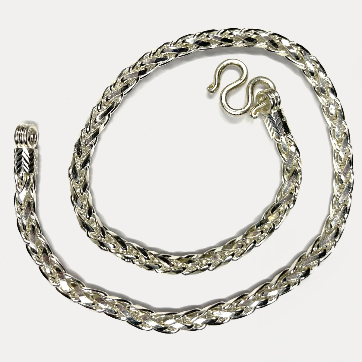 999 Pure Silver Heavy Rope Wheat (Spiga) Chain Necklace - 200g - 24inch