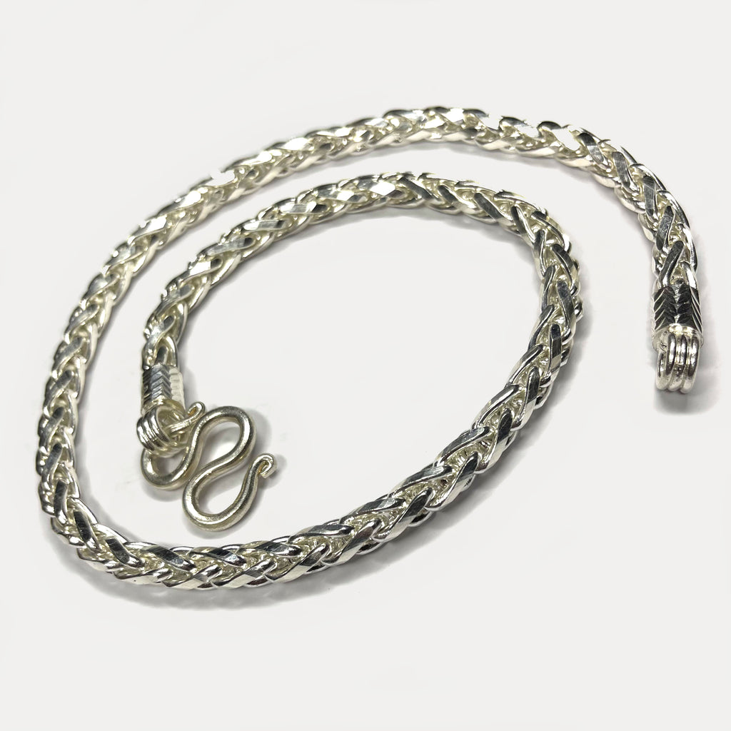 999 Pure Silver Heavy Rope Wheat (Spiga) Chain Necklace - 200g - 24inch