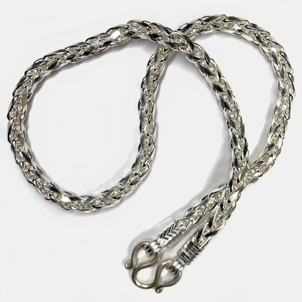 999 Pure Silver Heavy Rope Wheat (Spiga) Chain Necklace - 200g - 24inch