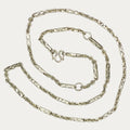 925 sterling Solid silver Khmer Sugarcane chain for men, full length view