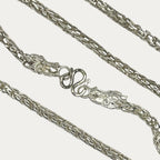close up of clasp and link of silver Dragon Head & Skin chain