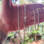 solid silver Dragon Head & Skin chain  held in hand