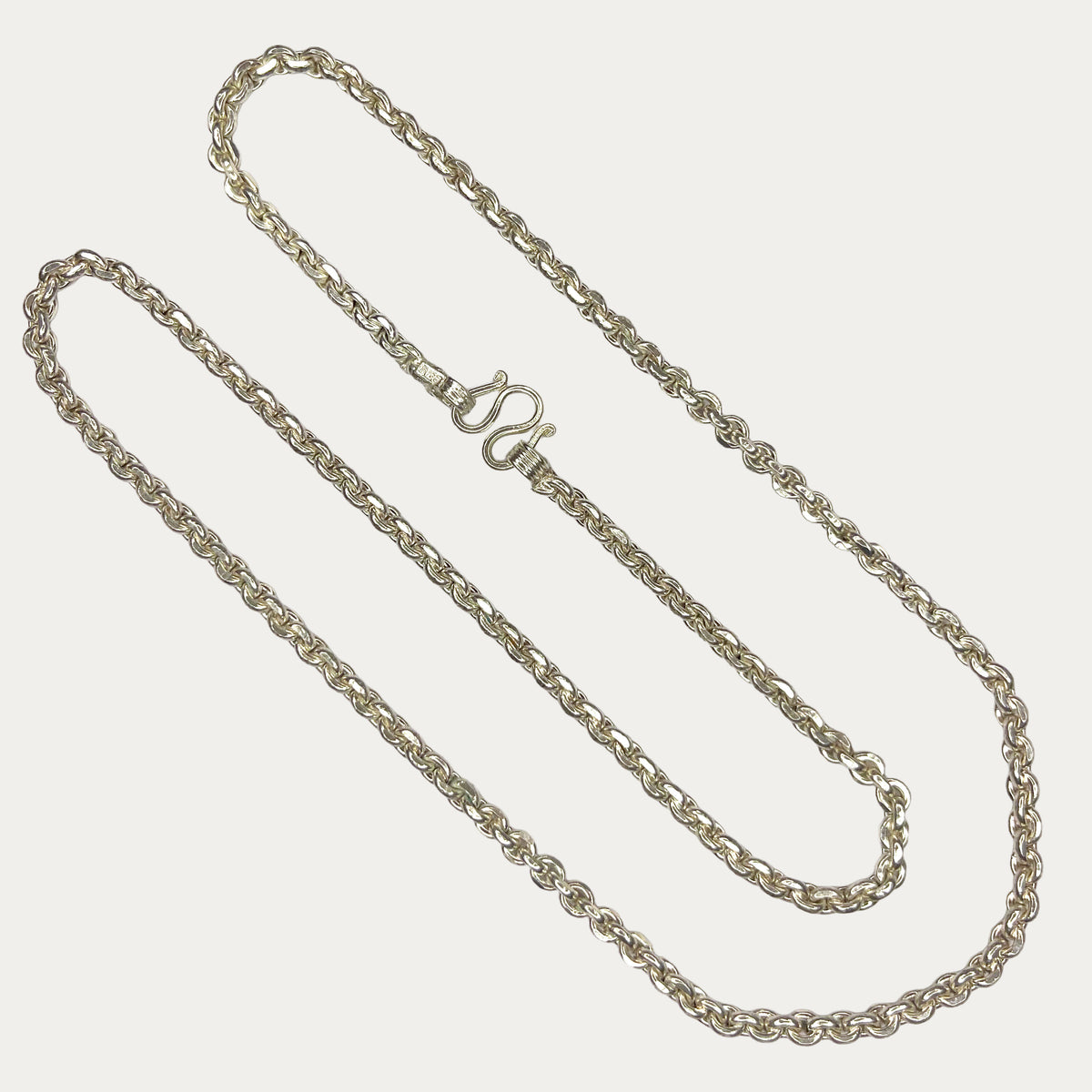 Silver Chain for Men | Anchor Belcher Link | 99% Silver | 30g | 26" | 4mm | Handmade Silver Chain