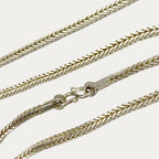 Solid 925 sterling silver Snakeskin Square Rope chain close up of hallmark