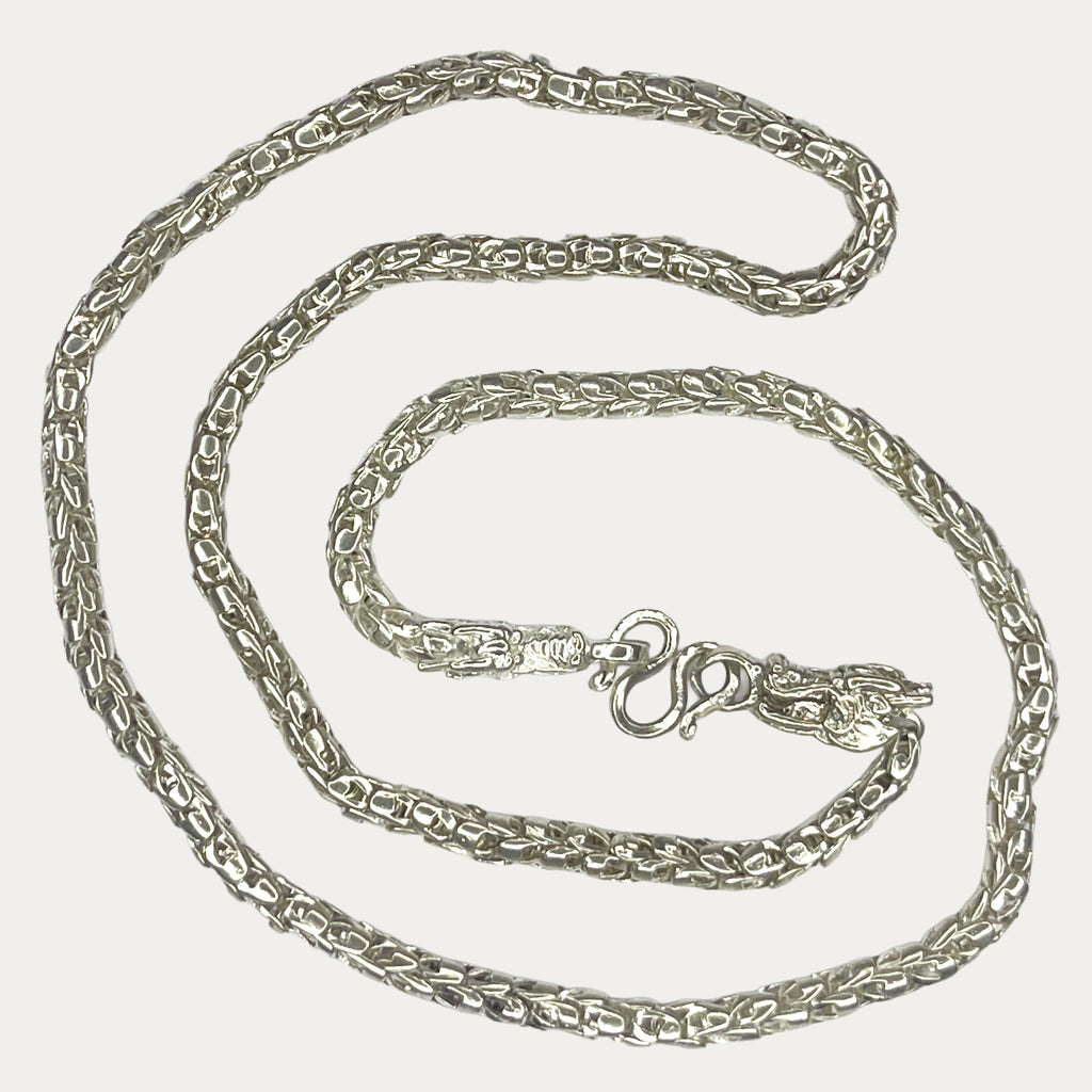 silver Dragon Head & Skin chain full view
