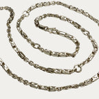 Silver chain for men Triple Bar Khmer Sugarcane full view