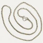 Solid silver box chain for men, full length view