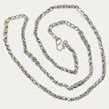 Handmade solid silver necklace. Sugarcane Fluted Bar Link design