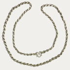 Full-length view of 925 solid silver Teardrop chain necklace