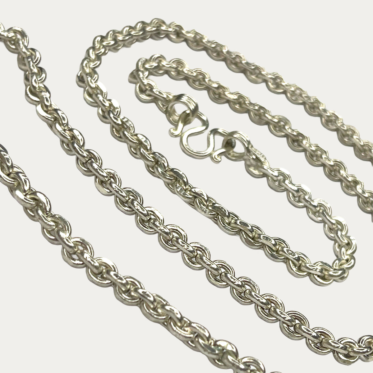 Silver Chain for Men | Anchor Belcher Link | 99% Silver | 30g | 26" | 4mm | Handmade Silver Chain