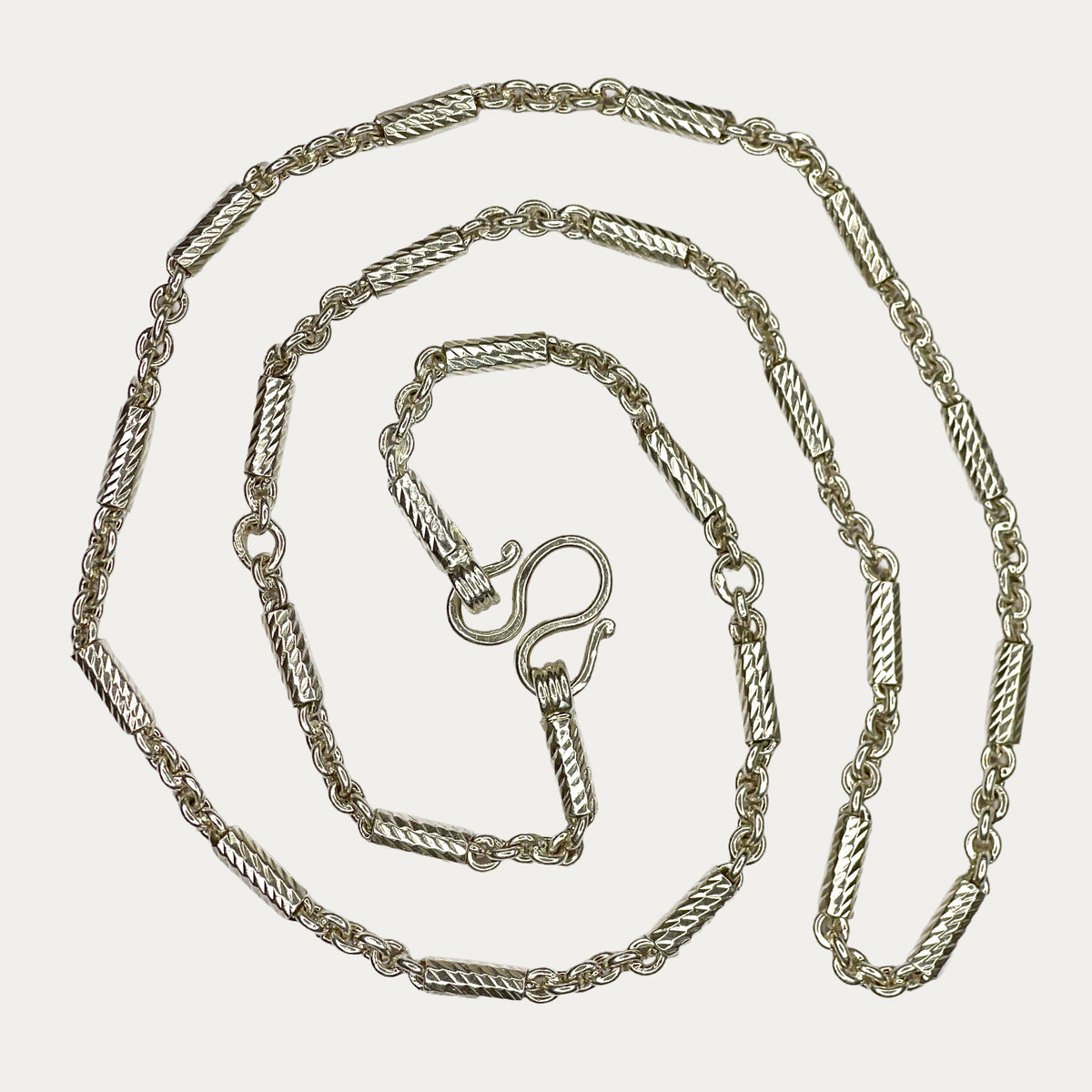 full view of diamond cut khmer necklace