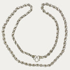 Solid 925 silver teardrop men’s chain, full view