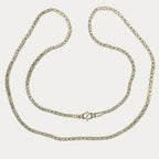 Real Solid silver byzantine men’s chain, full view