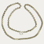 Full-length view of solid silver dragon chain necklace