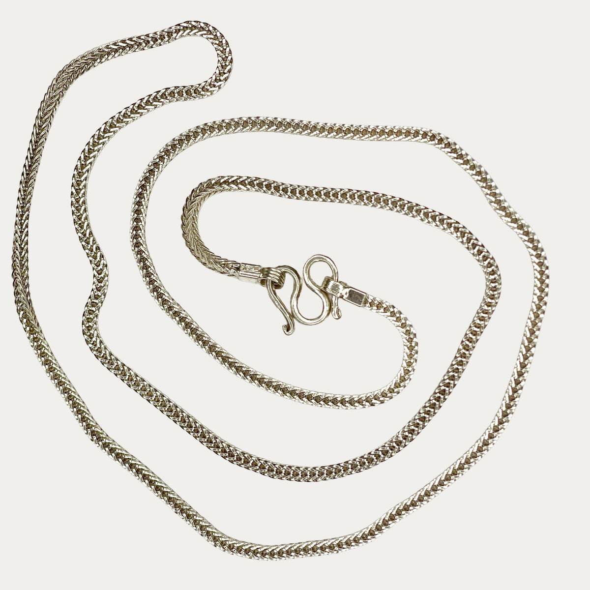 Silver Chain for Men | Snakeskin Rope Link | 35g | 33" | 4mm | Handmade Silver Necklace
