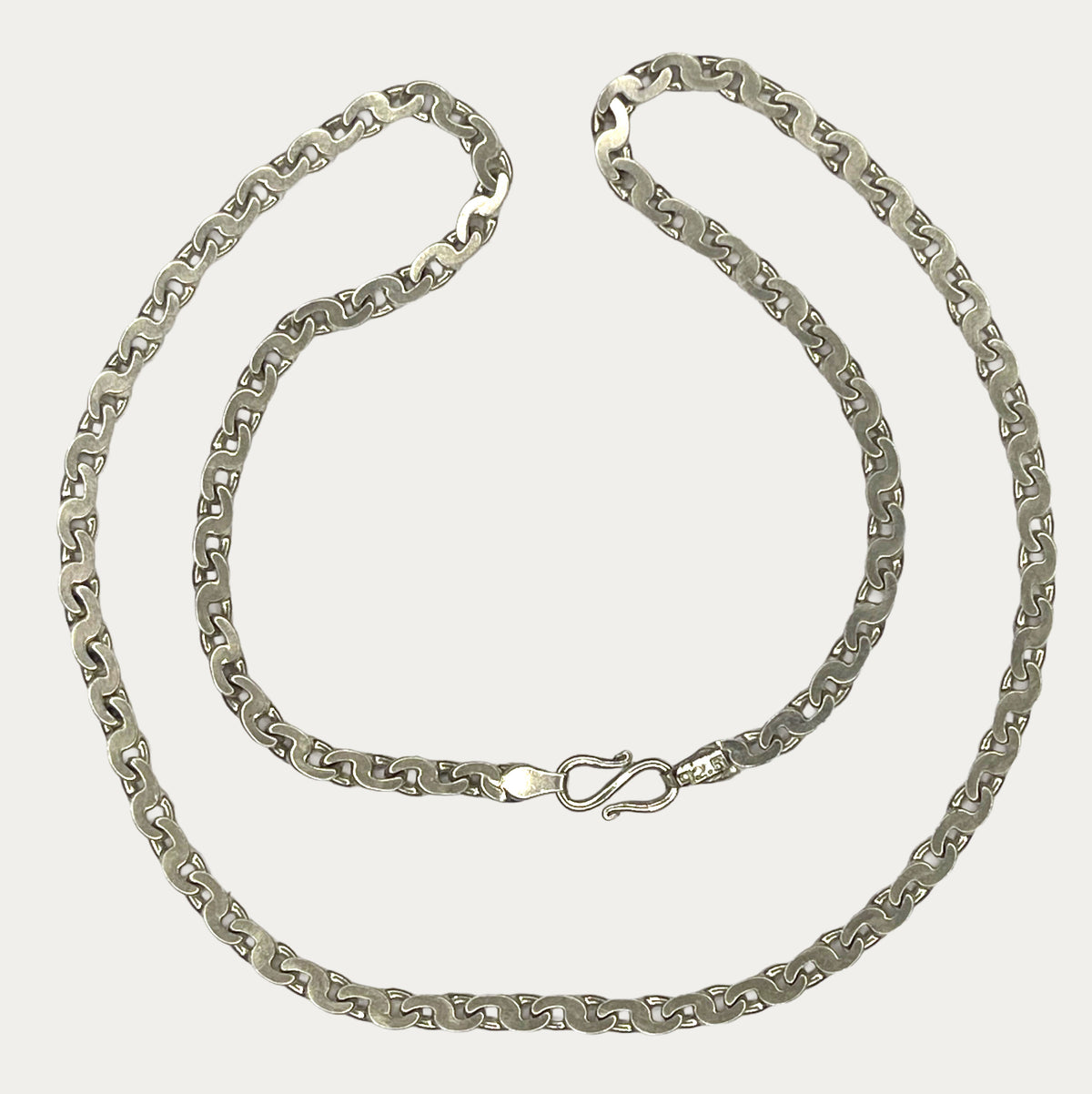 Silver Chain for Men | Flat S Link | 22g | 20" | 5mm | Handmade Silver Necklace
